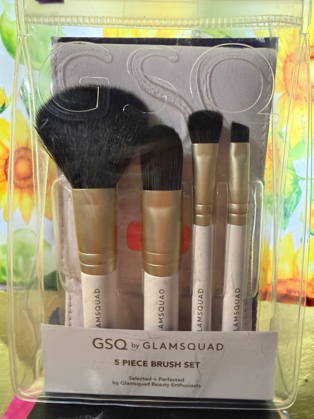 GSQ by Glamsquad 5-Piece Makeup Brush Set - With Leather case